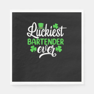 Luckiest Bartender Ever Funny St Patrick's Day Sha Napkin
