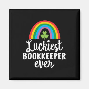 Luckiest Bookkeeper Ever St Patrick Day Shamrocks  Magnet