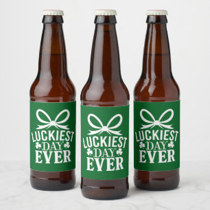 Luckiest Day Ever St Patricks Day Irish Lucky Beer Bottle Label
