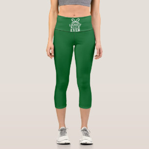 Luckiest Day Ever St Patricks Day Irish Lucky Capri Leggings