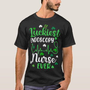 Luckiest Endos Nurse Ever Shamrock Irish St Patric T-Shirt