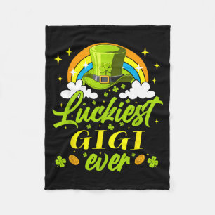 Luckiest gigi ever shamrocks lucky st patrick's da fleece blanket