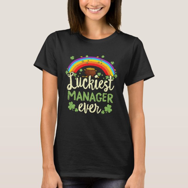 Luckiest Manager Ever St Patricks Day Rainbow Men  T-Shirt (Front)