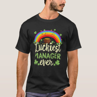 Luckiest Manager Ever St Patricks Day Rainbow Men  T-Shirt