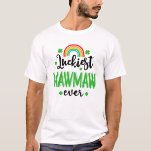 Luckiest Mawmaw Ever St.Patrick's Day Rainbow Clov T-Shirt