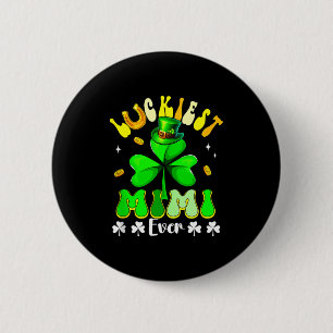 Luckiest mimi patrick's day shamrocks funny women 6 cm round badge