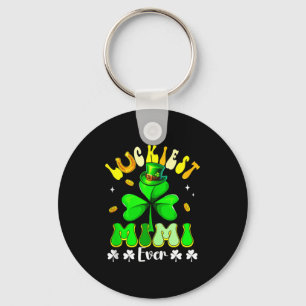 Luckiest mimi patrick's day shamrocks funny women key ring