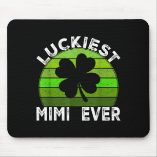 Luckiest mimi shamrocks lucky st patrick's day mouse pad