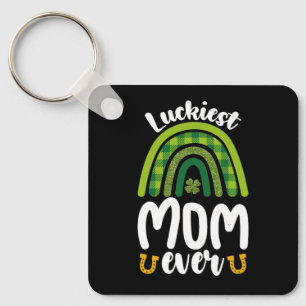 Luckiest Mum Ever Family St Patrick's Day Key Ring