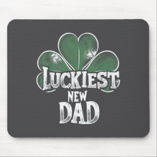 Luckiest New Dad Shamrock St Patricks Day Saint Pa Mouse Pad
