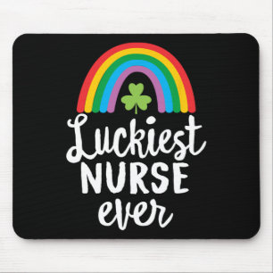 Luckiest Nurse Ever St Patrick Day Shamrocks Mouse Pad