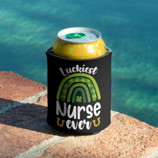 Luckiest Nurse Ever St Patrick's Day Can Cooler (In Situ Pool)