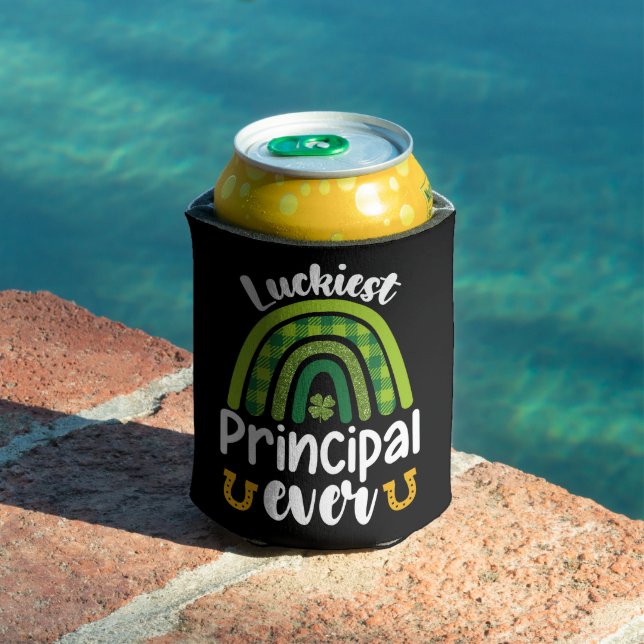 Luckiest Principal Ever School St Patrick's Day Can Cooler (In Situ Pool)