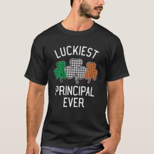Luckiest Principal Ever St Patrick's Day Irish Fla T-Shirt