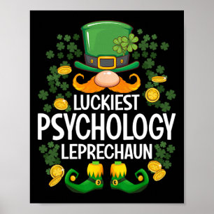 Luckiest Psychology Leprechaun St Patricks Day Par Poster