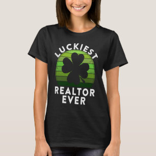 Luckiest Realtor Ever Shamrock Sunset St Patricks T-Shirt