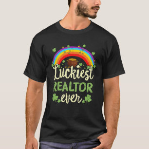 Luckiest Realtor Ever St Patricks Day Rainbow Men  T-Shirt