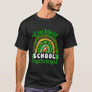 Luckiest School Psychologist Shamrocks Rainbow Leo T-Shirt