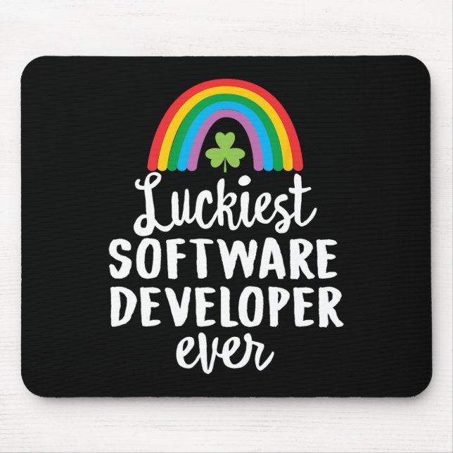 Luckiest Software Developer Ever St Patrick Day Sh Mouse Pad (Front)