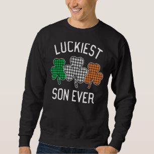 Luckiest Son Ever St Patrick S Day Irish Flag Pla Sweatshirt