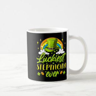 Luckiest stepmom shamrocks lucky st patrick's day coffee mug
