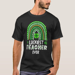 Luckiest Teacher Ever Rainbow St Patricks Day T-Shirt
