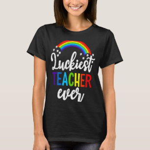Luckiest Teacher Ever Rainbow St Patrick's Day T-Shirt
