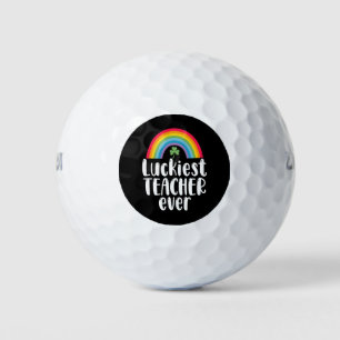 Luckiest Teacher Ever School Gift St Patricks Day  Golf Balls