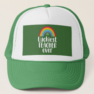 Luckiest Teacher Ever School Gift St Patricks Day  Trucker Hat