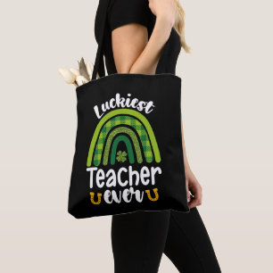 Luckiest Teacher Ever School St Patrick's Day Tote Bag