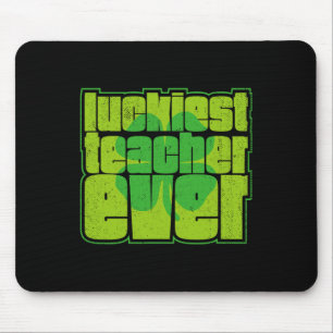 Luckiest Teacher Ever Shamrock St Patricks Day Iri Mouse Pad