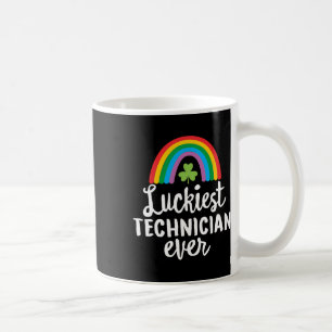 Luckiest Technician Ever St Patrick Day Shamrocks Coffee Mug