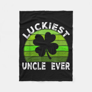 Luckiest uncle shamrocks lucky st patrick's day fleece blanket