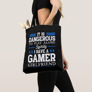 Luckily I Have A Gamer Girlfriend Funny Couple Tote Bag