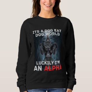 Luckily I'm An Alpha Funny Cringe Werewolf Wolf Me Sweatshirt
