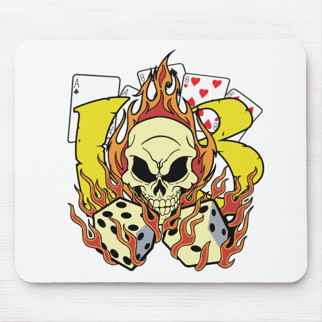 Lucky 13 Dice and Skull Mouse Pad (Front)