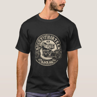Lucky 13 Speed Motor T Shirt For Men Vintage Black