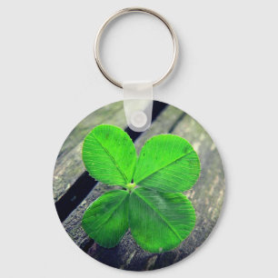 Lucky 4 leaf clover key ring