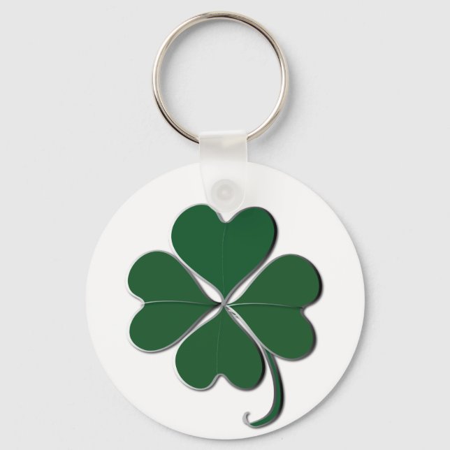 Lucky 4 Leaf Clover Key Ring (Front)