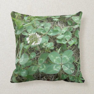 Lucky 4 Leaf Clover Shamrock Green Throw Pillows