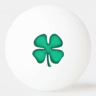 Lucky 4 Leaf Irish Clover 1-star ping pong ball