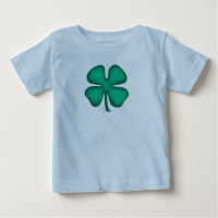 Lucky 4 Leaf Irish Clover blue baby T-shirt