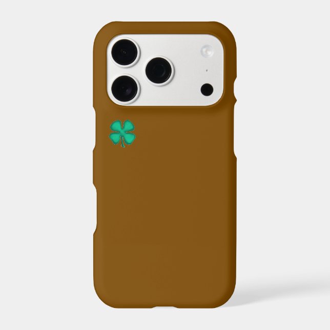 Lucky 4 Leaf Irish Clover brown iPhone 17 Pro case (Back)