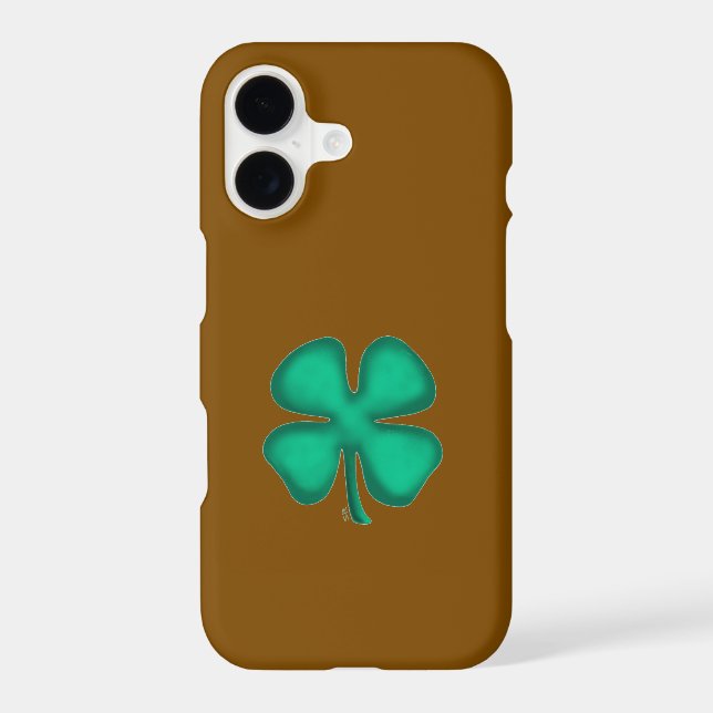 Lucky 4 Leaf Irish Clover brown iPhone 17 S case (Back)