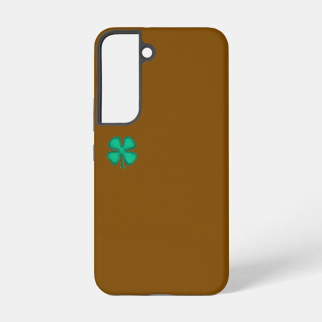 Lucky 4 Leaf Irish Clover brown S22 phone case (Back)