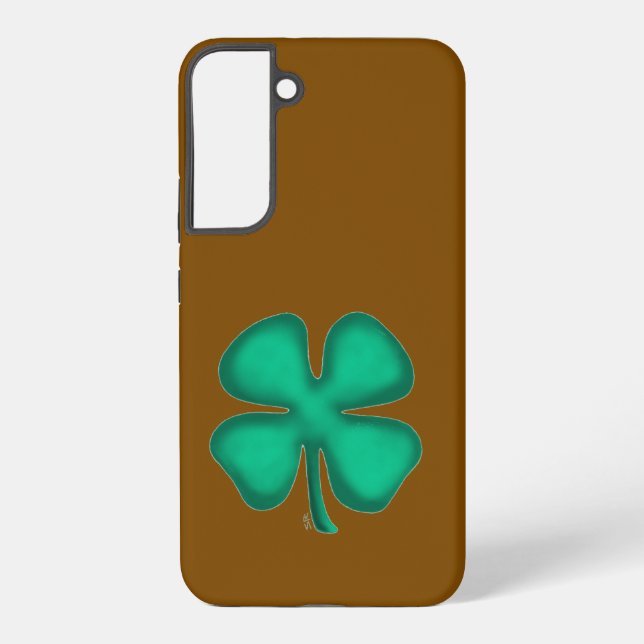 Lucky 4 Leaf Irish Clover brown S22Plus phone case (Back)