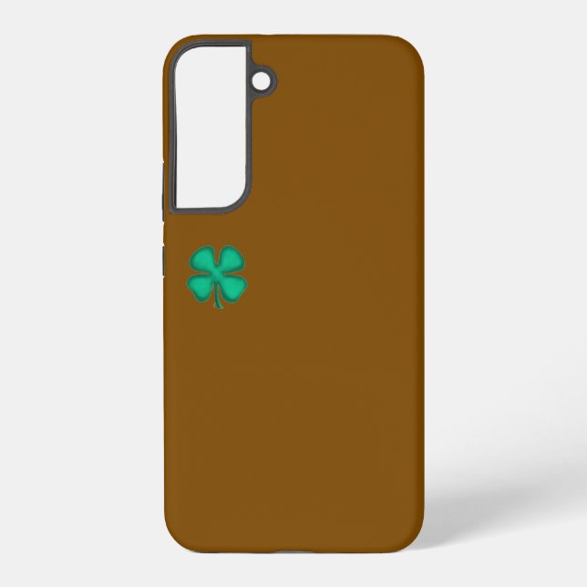 Lucky 4 Leaf Irish Clover brown S22Plus phone case (Back)