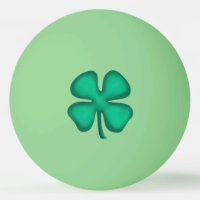 Lucky 4 Leaf Irish Clover gg 1-star ping pong ball