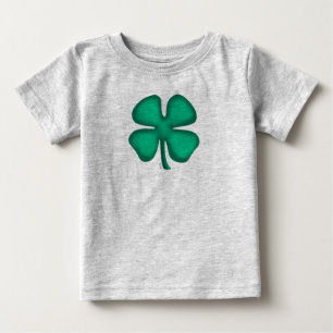 Lucky 4 Leaf Irish Clover gray baby T-shirt