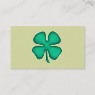 Lucky 4 Leaf Irish Clover green business card